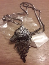 Collar con colgante de lobo Vintage Punk para mujer y hombre, collar de cabeza de lobo de Metal negro, colgantes, joyería de animales, envío directo