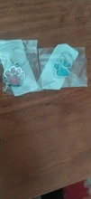 #25mm gato perro Pet ID etiqueta reflectante de mascotas brillante Paw forma de perro de mascota gato ID llavero con chapa con anillo pata impresión de etiqueta