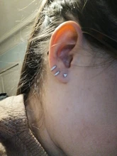 ROXI-Pendientes minimalistas de plata de ley 925, pendientes de botón, bola, delicado, diminuto, pendientes pequeños, de hélice, para cartílago, piercing, 3