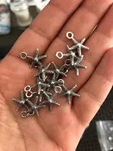 Colgante de estrella de mar de Color plateado para collar, pulseras, fabricación de joyas, manualidades hechas a mano, 50 Uds., A2775