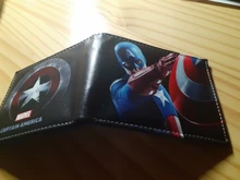 Comics cartera capitán Tarjeta de América famosas bolsas Amine cartera con caricaturas de hombre de cuero Casual de carteras