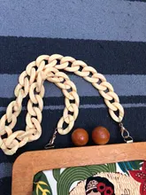 1 ordenador desmontable bolsa de hombro correa de resina acrílica de la cadena de bolso de asas DIY reemplazo de Color sólido bolsa de accesorios 30cm/41cm