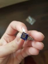 Huitan-anillo cuadrado azul con cuatro garras para mujer, diseño Vintage, Circonia cúbica de lujo, joyería femenina, anillos de boda