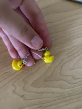 10 uds. De animales de la familia, pequeños abalorios de resina de pato amarillo, colgante de Animal, pendiente artesanal, joyería de moda