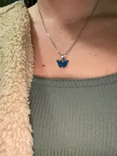 JUCHAO-colgante de acero inoxidable con forma de mariposa para mujer, collar con Control de temperatura, cambio de Color, joyería