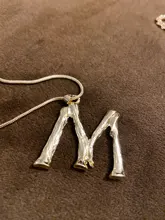 Lost Lady-collar con 26 letras de bambú y Metal dorado para mujer, colgante con inicial del alfabeto, cadena de eslabones, regalos de joyería