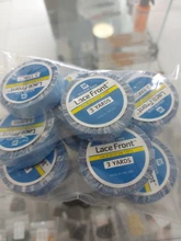 Cinta de soporte frontal de encaje azul de 3 yardas para peluca, tupé, cinta de doble cara para extensión de cabello