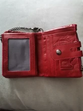 Cartera de piel auténtica con doble cremallera para mujer, monedero pequeño con cierre, tarjetero de identificación