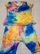 Empate tinte trajes deportivos conjuntos mujer 2 piezas de talla grande chándal de moda manga corta Camiseta + Biker Shorts mujer desgaste activo XL-4XL