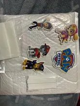 Decoración de fiesta de cumpleaños de la patrulla canina, forma de taza para pastel, magdalenas, revestimiento de papel, patas del perro, regalo plano