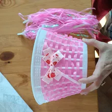 Front-Handlebar-Basket Streamers Tricycles Scooters Bike Kids Pink/purple Retro for Tassels