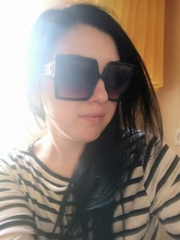 GISAEV-Gafas de sol de gran tamaño con marco cuadrado para conducción, lentes clásicas con forma de letras D de moda populares con protección contra los rayos UV