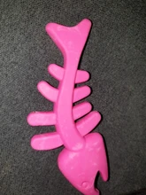 Kapmore-juguete para morder de caucho resistente para cachorros, forma de hueso de pescado, juguete para morder para perros, juguetes suministros para mascotas de Color aleatorio, 1 ud.