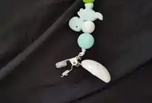 Limón vamos personalizado DIY nombre del bebé hecho a mano Portachupetes dinosaurio de silicona mordedor de cuentas para bebé dentición cadena