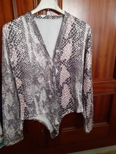 Camiseta de leopardo para mujer, Body elegante de manga larga, Top con cuello de pico, ropa de calle para fiesta, Club y oficina