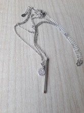 Collar de doble capa de Plata de Ley 925, redondo brillante, circón completo, collares con colgantes largos, regalo para niña, accesorios finos NK062