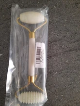 Rodillo de Jade blanco para masaje Facial, rodillo de Jade blanco para estiramiento Facial, herramientas de masaje Facial para mentón, cuello, cuidado de la piel