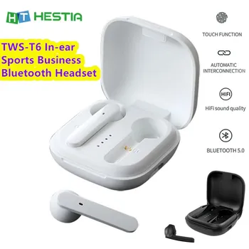 TWS-T6 BT5.0 Wireless In-ear Sports Business Bluetooth Earphone Touch Control Automatic Pairing HiFi Sound Binaural Earpieces
TWS-T6 BT5.0 Wireless In-ear Sports Business Bluetooth Earphone Touch Control Automatic Pairing HiFi Sound Binaural Earpieces