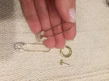 Pendientes con forma de imperdible cristales de circonia cúbica para mujer, aretes diseño alfiler de gancho, zirconia, circonita, zirconita, circón, estilo gótico, moda coreana, juego de 4 unidades