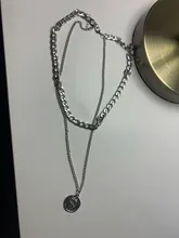 Collar Vintage multicapa con forma de moneda para mujer, Gargantilla, Color dorado y plateado, retrato de moda, cadena gruesa, joyería