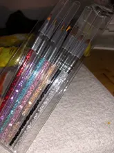 Juego de pinceles para manicura profesional, pinceles para pintura acrílica de diamantes de imitación, Kit de esmalte de Gel UV, gradiente de forro de uñas