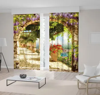 Curtain View from Arch Lilacs Grapes Flowers in Pots Riverside Terrace Garden Beige Green Red Scene Printed
Curtain View from Arch Lilacs Grapes Flowers in Pots Riverside Terrace Garden Beige Green Red Scene Printed