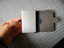 PRAETOR-cartera Rfid para hombre y mujer, tarjetero inteligente con broche de aluminio y Metal, Mini Wallet-C0408 de tarjetas de negocios