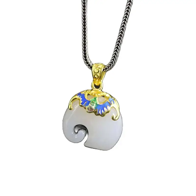 KJJEAXCMY boutique jewelry S925 sterling silver jewelry ethnic style lady burned blue hetian jade xiaofu elephant pendant new
KJJEAXCMY boutique jewelry S925 sterling silver jewelry ethnic style lady burned blue hetian jade xiaofu elephant pendant new