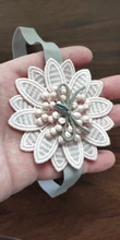Diadema de encaje con flores y perlas para niñas, cinta de pelo adorno de cabeza, accesorios para el cabello de bebé, regalos de Navidad, 1 Uds., 2020