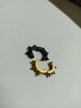 Pendientes sin perforación de acero y titanio, joyería de personalidad, 6 espinas, Punk, para hombres y mujeres