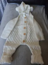 Suéter de tejido para bebé recién nacido de 0 a 24M, monos, pelele suave y cálido para otoño e invierno, monos con capucha para orejas de oso, chaquetas