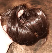 MEIFAN-cinta elástica para el pelo, moño para el pelo, Donut desordenado, pelo sintético liso, banda de goma, extensiones de cabello, postizo
