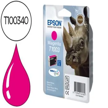 Ink-jet epson stylus t1003 magenta sx515w / 600fw / 610fw / office b40w / bx600fw / 610fw 49799-T100340
Ink-jet epson stylus t1003 magenta sx515w / 600fw / 610fw / office b40w / bx600fw / 610fw 49799-T100340