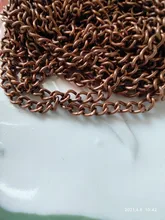 Cadena plana de Color bronce para fabricación de joyas, cadena plana de 2 m/paquete de rodio, plata, oro KC, Bronce Antiguo, 2,5/3,5/4,5mm