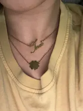 DOTOFI-collar con colgante de trébol de cuatro hojas para mujer, joyería de moda de calidad de acero inoxidable