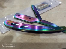 FnLune hombres recto peluquería de afeitar de pelo en el sobaco pelo púbico navaja plegable herramienta de depilación y 1 hoja El estilista sostiene una navaja y envía una cuchilla para afeitar el vello de las axilas