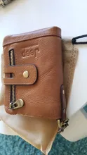 Cartera de piel auténtica con doble cremallera para mujer, monedero pequeño con cierre, tarjetero de identificación