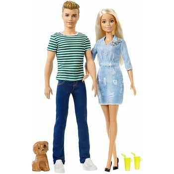 Barbie Barbie and Ken dolls for a walk with a puppy 
Barbie Barbie and Ken dolls for a walk with a puppy