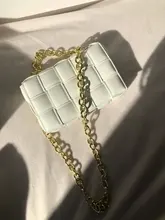 Bolso cruzado pequeño con cadena tejida para mujer, bolso de hombro de cuero de Pu de calidad de lujo, Diseño de tendencia, 2021