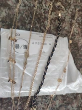 Docona-tobillera de flecha gótica negra para mujer, tobillera de cadena de lentejuelas hecha a mano, joyería para fiesta en la playa, 5 unidades/set 8851