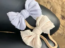 Diadema de lazo de encaje para niña, bandana suave de nailon elástico para el pelo de recién nacido, envolturas para el pelo para niño, accesorios Diy para regalo de cumpleaños