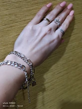 VKME-Conjunto de pulseras de cadena cubana Punk para mujer, brazaletes de Color dorado grueso, Miami, bohemio, joyería de moda, 3/4 Uds.