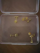 Canner 1 925 Pendientes tipo botón de plata fina para mujer oro Mini Luna estrella aretes geométricos Bijoux Pendientes Piercing 2020 W5