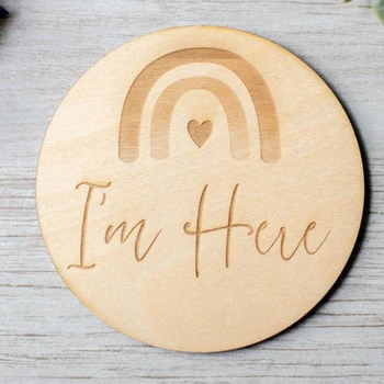 I'm Here Rainbow baby name Sign wood engraved Kids Room Decor baby shower gift Newborn Photo Prop Milestone Disc tag
I'm Here Rainbow baby name Sign wood engraved Kids Room Decor baby shower gift Newborn Photo Prop Milestone Disc tag