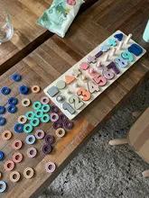 Juguetes Montessori de madera para niños, tablero educativo de ayuda para enseñanza, geometría, juego de juguetes digitales para bebés, preescolar