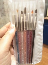 Juego de pinceles para manicura profesional, pinceles para pintura acrílica de diamantes de imitación, Kit de esmalte de Gel UV, gradiente de forro de uñas