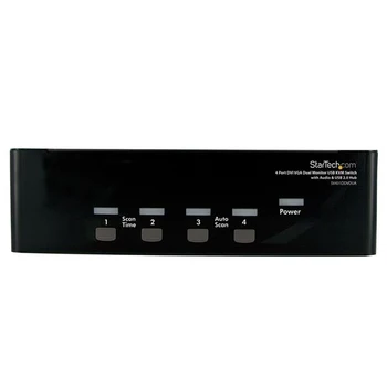 Switch KVM Switch 4 Computers 2 Monitors Double DVI VGA Audio USB Ports 1920x1440