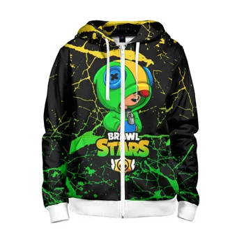 Children's sweatshirt 3D with zipper Brawl Stars Leon 
Children's sweatshirt 3D with zipper Brawl Stars Leon