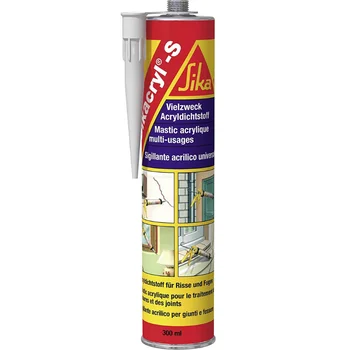 Sikacryl S, mastic putty acrylics for sealed gasket with bass motion, 300ml, White
Sikacryl S, mastic putty acrylics for sealed gasket with bass motion, 300ml, White