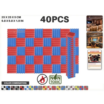 Arrowzoom 40 pcs Pack Color Combination 9.8" x 9.8" x 1.9" Wedge Tile Studio Sound Absorbing Panel Acoustic Foam Treatment
Arrowzoom 40 pcs Pack Color Combination 9.8" x 9.8" x 1.9" Wedge Tile Studio Sound Absorbing Panel Acoustic Foam Treatment